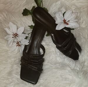 🆕️👡Gabrielle Union Harmoni Woven Wedge Slides, Black, Sz 8.5